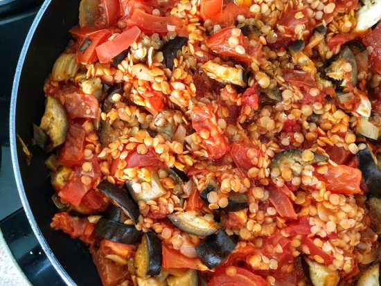 Bezmięsny gulasz z bakłażana