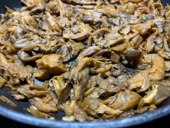 boczniaki a'la szarpana wołowina